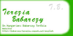 terezia babarczy business card